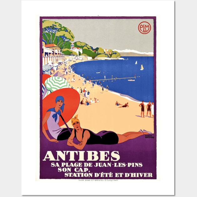 Antibes (Cote d'Azur), France - Vintage Travel Poster Design Wall Art by Naves